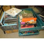 FOUR BOXES OF ANTIQUES REFERENCE BOOKS ETC (PLASTIC TRAYS NOT INCLUDED)