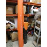 TWO LARGE ROLLS OF ORANGE INDUSTRIAL PLASTIC SHEETING