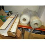 A LARGE ROLL OF CLEAR PLASTIC, A LARGE ROLL OF SHRINK WRAP AND A ROLL OF FILM (3)