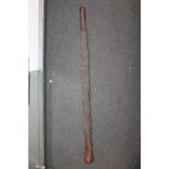 A VINTAGE AFRICAN STYLE WOODEN WALKING STICK