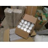 A LARGE QUANTITY OF CARDBOARD CUP HOLDERS, PLASTIC CUPS, LIDS ETC