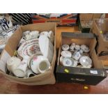 TWO BOXES OF ASSORTED CERAMICS TO INCLUDE COALPORT, ROYAL WORCESTER ETC