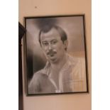 A FRAMED AND GLAZED CHARCOAL STUDY OF A GENTLEMAN TOGETHER WITH A PENCIL PORTRAIT STUDY OF