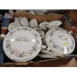 A TRAY OF ROYAL WORCESTER JUNE GARLAND DINNERWARE TO INCLUDE A TUREEN