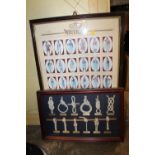 A FRAMED AND GLAZED DISPLAY OF CASTELLA CIGARETTE CARDS TOGETHER WITH A FRAMED AND GLAZED KNOT