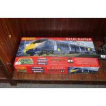 A BOXED HORNBY BLUE RAPIER ELECTRIC TRAIN SET