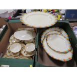 TWO TRAYS OF GRINDLEY CHAMELEON DINNERWARE