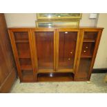 AN ANTIQUE MAHOGANY GLAZED FLOOR STANDING BOOKCASE W-172 CM