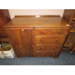 AN OAK COMBINATION FOUR DRAWER UNIT W-97 CM