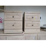 AN ALSTONS CABINETS OYSTER BAY RANGE PAIR OF BEDSIDES TOGETHER WITH A CHEST OF THREE DRAWERS (3)