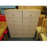 AN ALSTONS CABINETS OYSTER BAY RANGE PAIR OF TALL FIVE DRAWER CHESTS OF DRAWERS, EACH W 58 CM, D