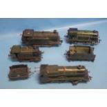 TWO 'O' GAUGE CLOCKWORK LOCOMOTIVES 4-4-0 AND 0-3-0 together with two 'O' gauge clockwork tank units