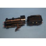 AN 'O' GAUGE CLOCKWORK "QUEEN MARY" TANK UNIT with tender and key