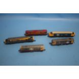 FIVE UNBOXED "N" GAUGE LOCOMOTIVES by Bachmann x 2, Dapol x 2 and Grafar