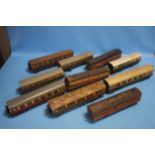 TEN RAILWAY CARRIAGES, to include Hornby