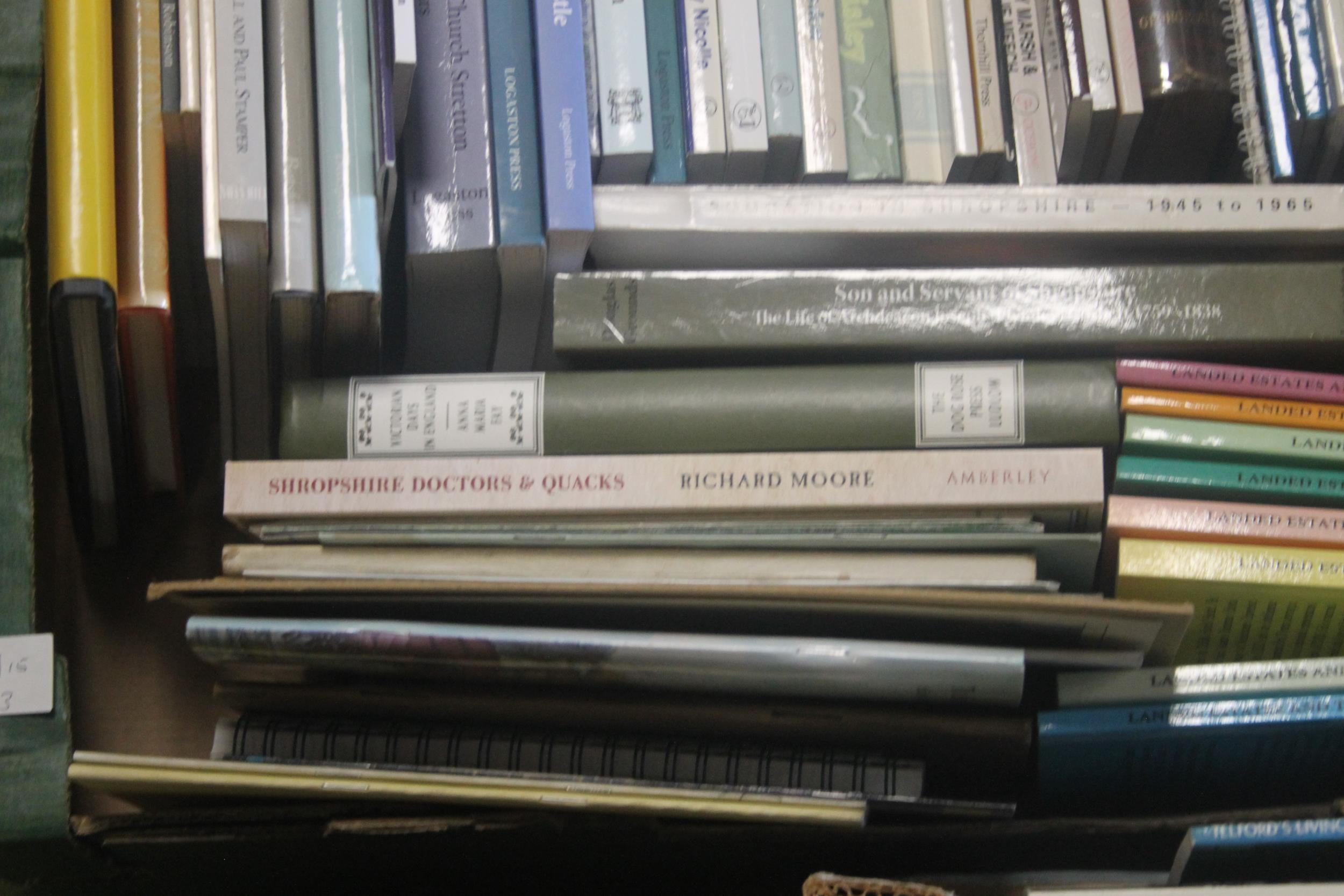 SHROPSHIRE INTEREST BOOKS - three trays of books and booklets to include topography, history, - Image 4 of 8