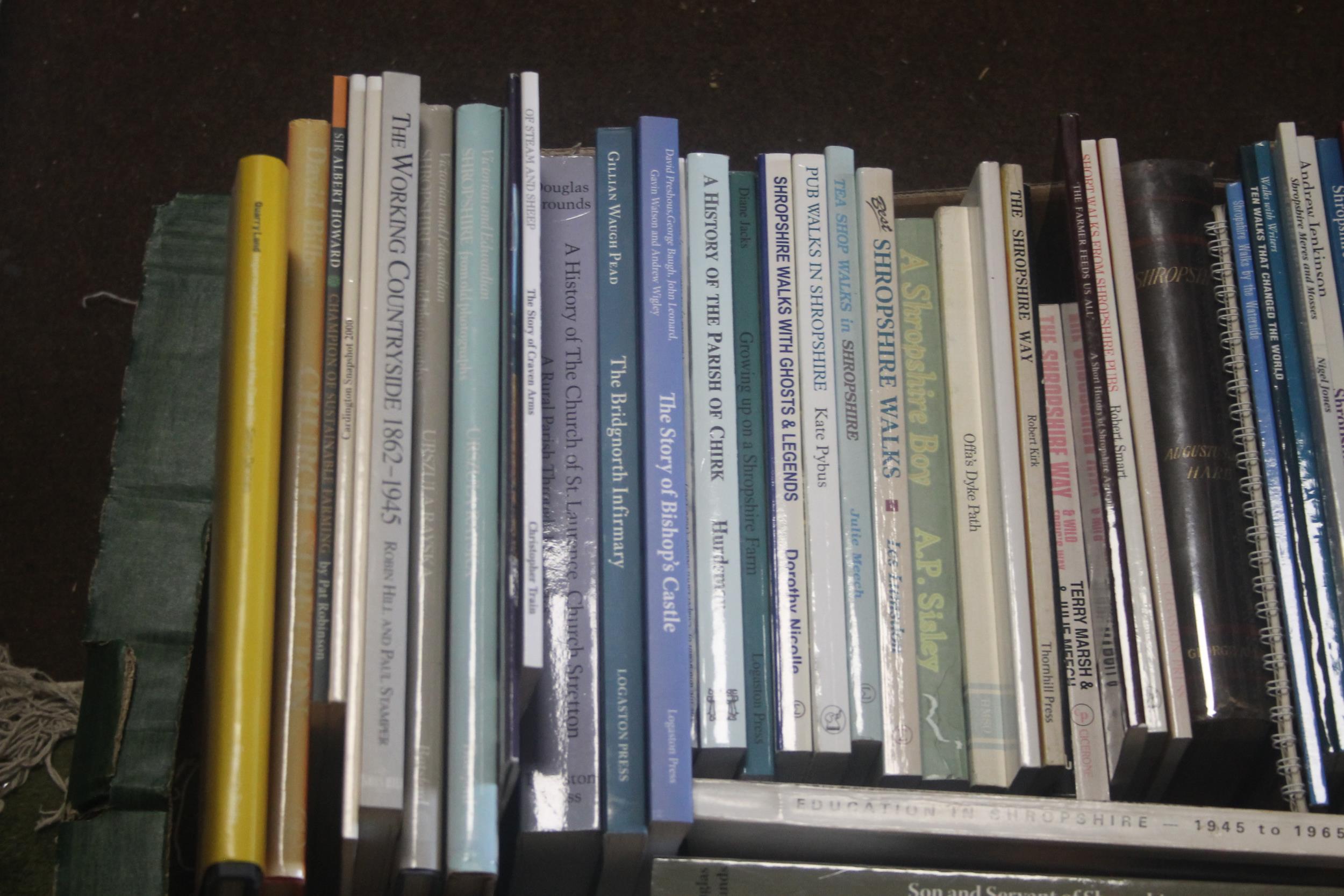 SHROPSHIRE INTEREST BOOKS - three trays of books and booklets to include topography, history, - Image 2 of 8