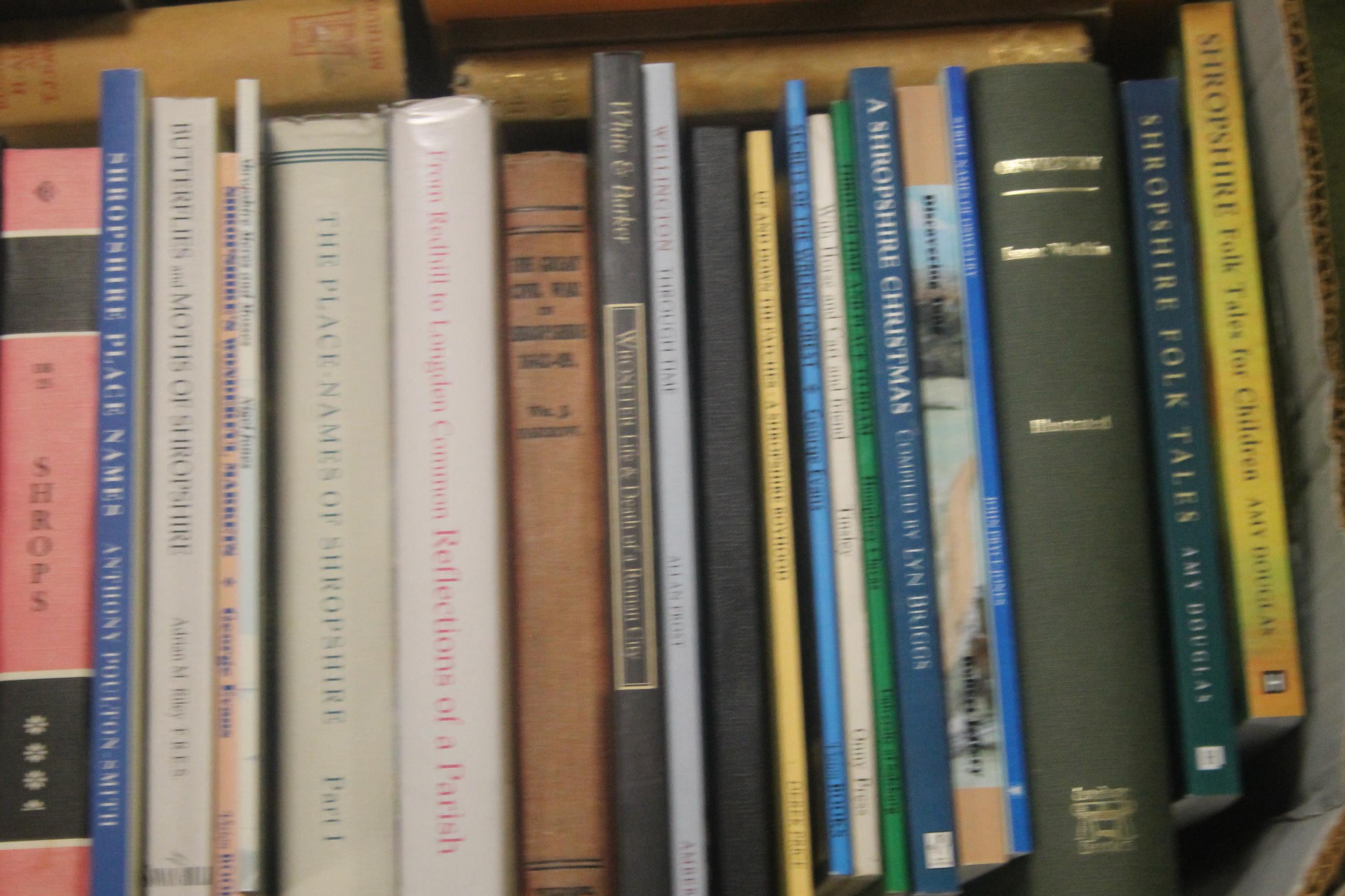 SHROPSHIRE INTEREST BOOKS - three trays of books and booklets to include topography, history, - Image 7 of 8