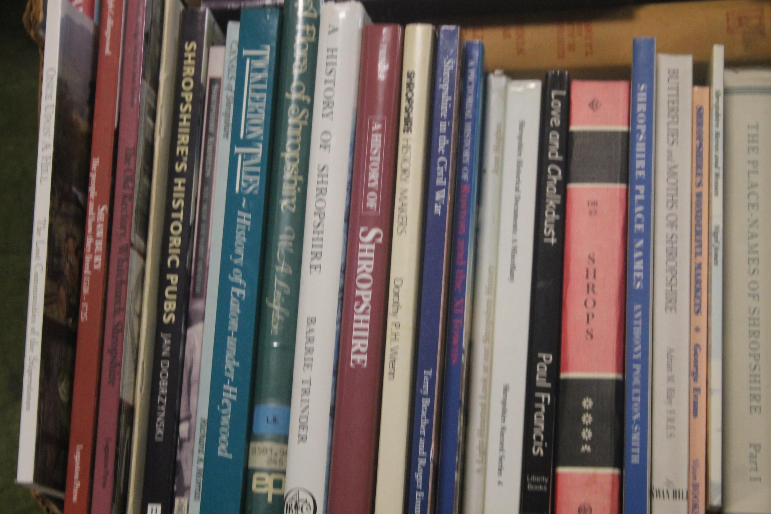 SHROPSHIRE INTEREST BOOKS - three trays of books and booklets to include topography, history, - Image 8 of 8