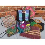 A COLLECTION OF MOSTLY AFRICAN VINTAGE AND MODERN TEXTILE BAGS, various styles and periods to