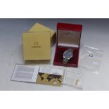 OMEGA - A BOXED ELECTRONIC F200HZDAY SEAMASTER CHRONOMETER, watch complete with box, guarantee and