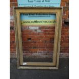 A 19TH CENTURY GILTWOOD 'WATTS' STYLE RECTANGULAR PICTURE FRAME, rebate 119 x 78 cm