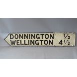 LOCAL INTEREST - A DOUBLE SIDED CAST ALUMINIUM DIRECTIONAL ROAD SIGN FOR DONNINGTON AND