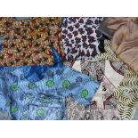 A COLLECTION OF THREE MID CENTURY & LATER AFRICAN 2 PC & 3 PC ENSEMBLE SETS, together with a sateen