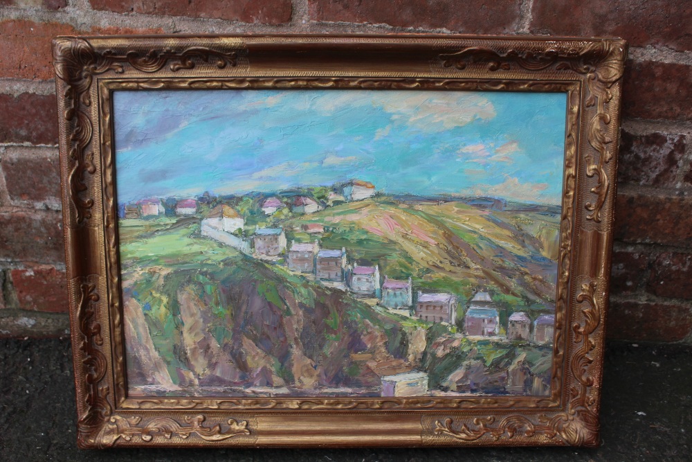 HENRY WAINWRIGHT (b.1900). Impressionist landscape 'Holywell Eastbourne' see verso, unsigned, oil on - Image 2 of 5