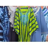 A COLLECTION OF FIVE MID CENTURY & LATER AFRICAN AGBADA KAFTAN ROBES ETC, comprising mainly blues an