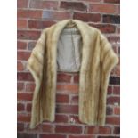 A VINTAGE PASTEL MINK FUR STOLE / WRAP BY ISABEL OF BIRMINGHAM, fully lined