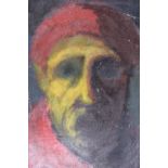 (XX). South African school, see verso, impressionist study of a man wearing a head covering,