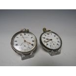 A MILITARY POCKET WATCH BY HELVETIA, together with a hallmarked silver open face pocket watch (2)