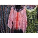A COLLECTION OF THREE MID CENTURY & LATER AFRICAN AGBADA KAFTAN ROBES, comprising a tie dyed robe