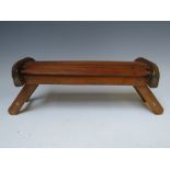 A 19TH CENTURY ASIAN ART CHINESE FOLDING BAMBOO HEADREST, W 28 cm