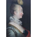 FOLLOWER OF ALEXIS GRIMOU (1678-1733). Portrait of a lady, bust length, in profile, oil on panel,