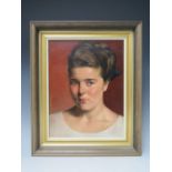 HARRY TURNER (XX). Portrait study of a young girl 'Jean' see verso, signed lower left, oil on board,