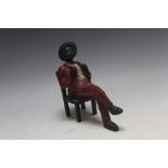 A COLD PAINTED BRONZE MISSISSIPPI DANDY FIGURE, H 12 cm