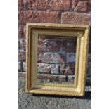 A 19TH CENTURY GOLD FRAME WITH REEDED INNER DESIGN AND ACANTHUS LEAF DESIGN TO OUTER EDGE, frame W