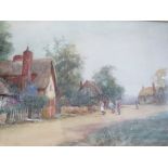 J HUGHES CLAYTON (1896-1979). A pair of village scenes at Withenlane, Oxfordshire (see label verso),