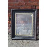 A 19TH CENTURY EBONISED DUTCH FRAME WITH GOLD SLIP, glazed, frame W 9 cm, slip rebate 46.5 x 36