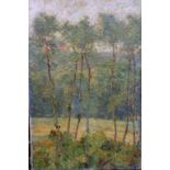 WYNFORD DEWHURST (1864-1941). An impressionist landscape with trees, signed lower right, bearing