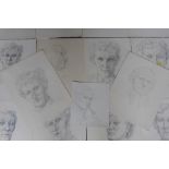 MERYL WATTS (1910-1992). A folder of head and shoulder mainly female portrait studies (self