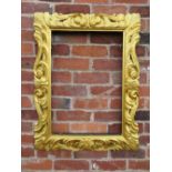 AN EARLY 19TH CENTURY RECTANGULAR GILT WOOD FRAME, in the Florentine style, pierced detail to the