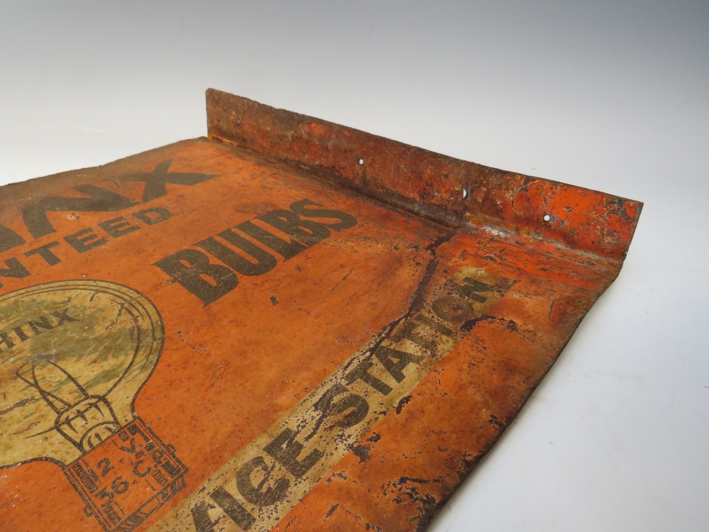 A VINTAGE 20TH CENTURY ENAMELLED METAL DOUBLE SIDED SIGN FOR SPHINX AUTO BULBS ETC. A/F, together - Image 6 of 6