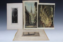 FOUR 19 / 20TH CENTURY ETCHINGS / ETCHINGS AND AQUATINTS ON PAPER, various artists and subjects to