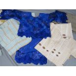 A COLLECTION OF THREE MID CENTURY & LATER AFRICAN 3 PC ENSEMBLE SETS, comprising two cotton type fa