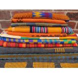 A COLLECTION OF MID CENTURY & LATER AFRICAN FABRIC / TEXTILE PANELS ETC, comprising varying colours