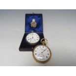 AN ANTIQUE SILVER GENTS POCKET WATCH BY JOHN WALKER OF LONDON - IN ORIGINAL CASE, together with a H.