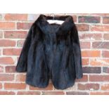A VINTAGE RACKHAMS CHOCOLATE BROWN MINK FUR BOLERO JACKET, fully lined, two pocketsCondition